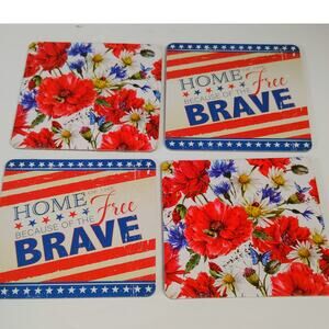 4 VFW Patriotic Promo Coasters Dual‑Sided Charity Mailer Set NEW